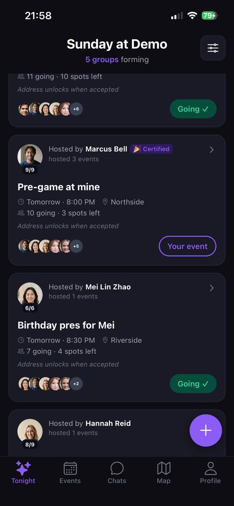 Prees app — event detail screen